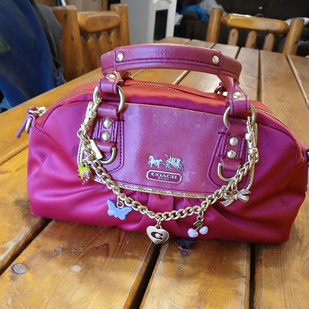 Coach Amanda Satin Fuschia Mini Satchel No G0871-12927